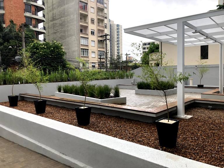 Terraço da nova unidade de oncologia ambulatorial do IBCC, na Vila Mariana